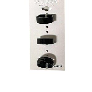 Guess Black Tone Band Rings Set of 3 Size 10